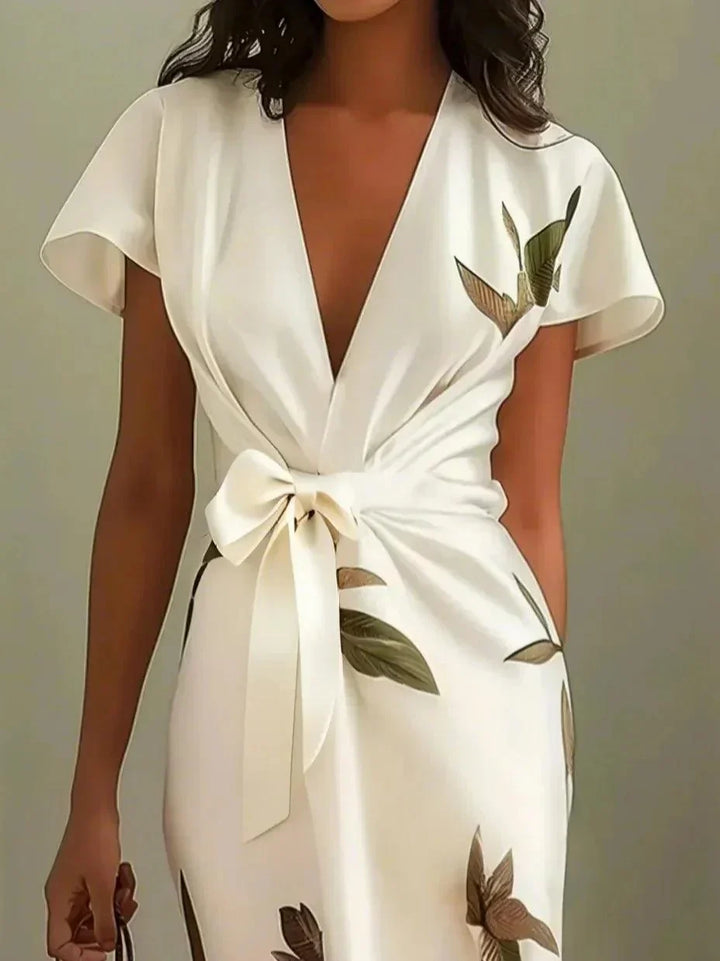 Atala - Vestido Cruzado Estampado Hojas