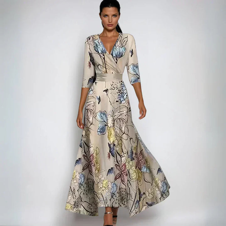 Stella - Vestido Largo Cruzado Floral