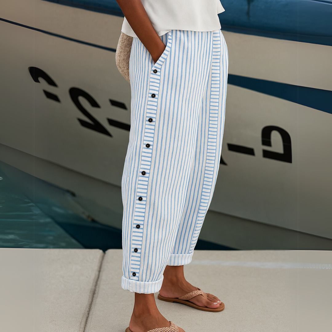 Leonida - Pantalón Rayas con Botones