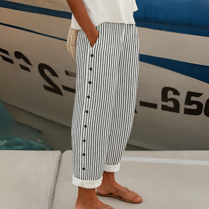 Leonida - Pantalón Rayas con Botones