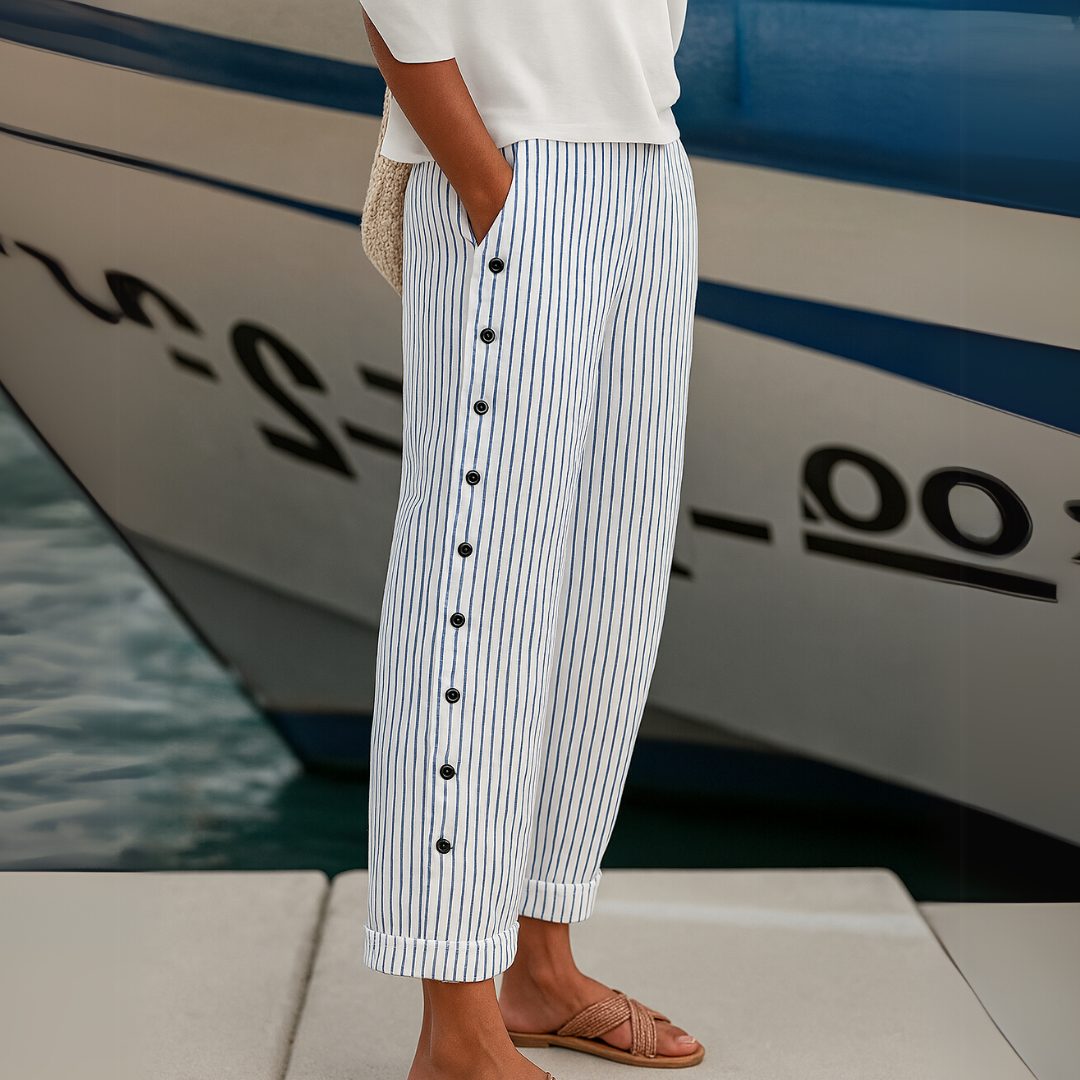Leonida - Pantalón Rayas con Botones