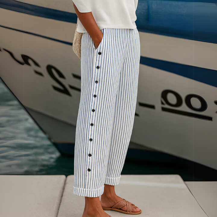 Leonida - Pantalón Rayas con Botones