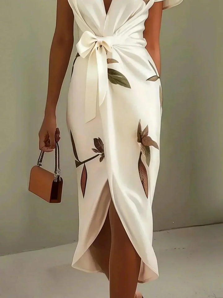 Atala - Vestido Cruzado Estampado Hojas