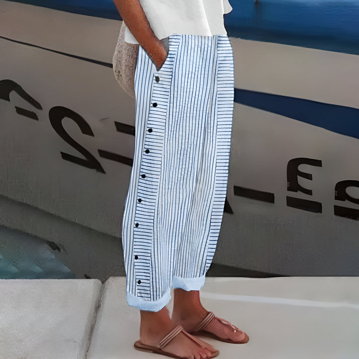 Rufina - Pantalón Rayas con Botones