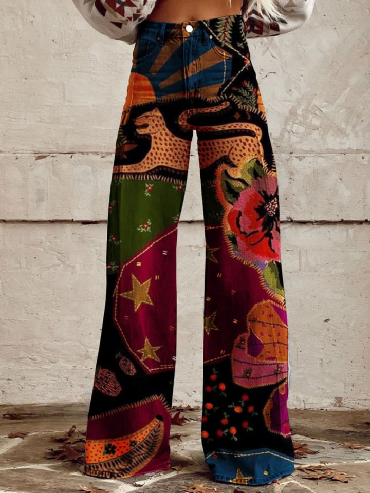 Daniela - Pantalón Pierna Ancha Patchwork