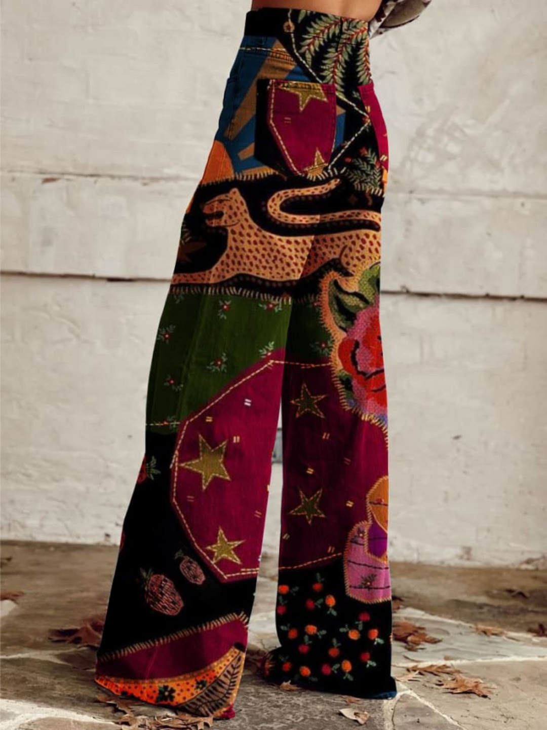 Daniela - Pantalón Pierna Ancha Patchwork