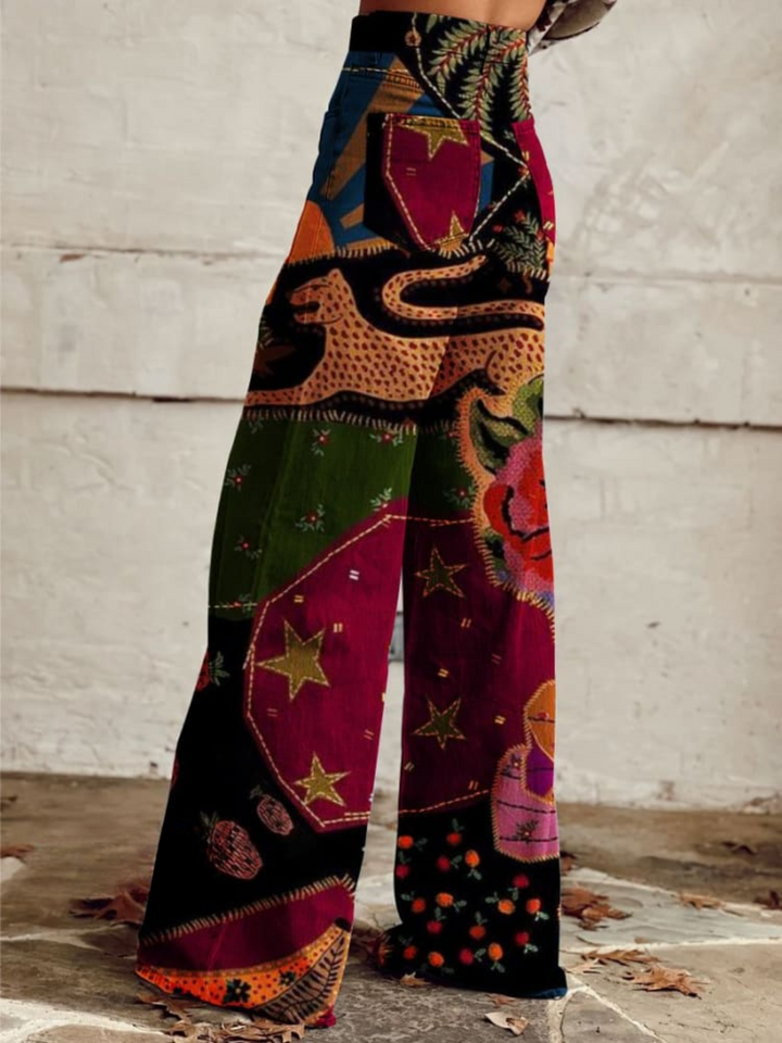 Daniela - Pantalón Pierna Ancha Patchwork