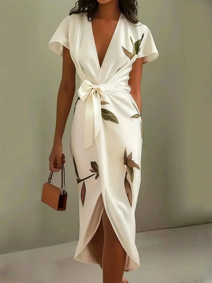 Atala - Vestido Cruzado Estampado Hojas