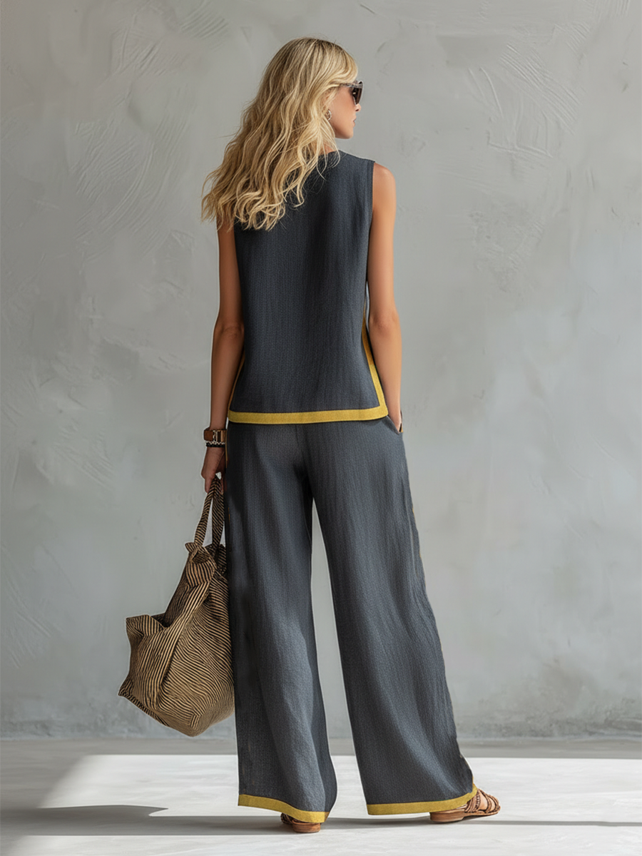 Amia - Conjunto Dos Piezas Ribete Lateral