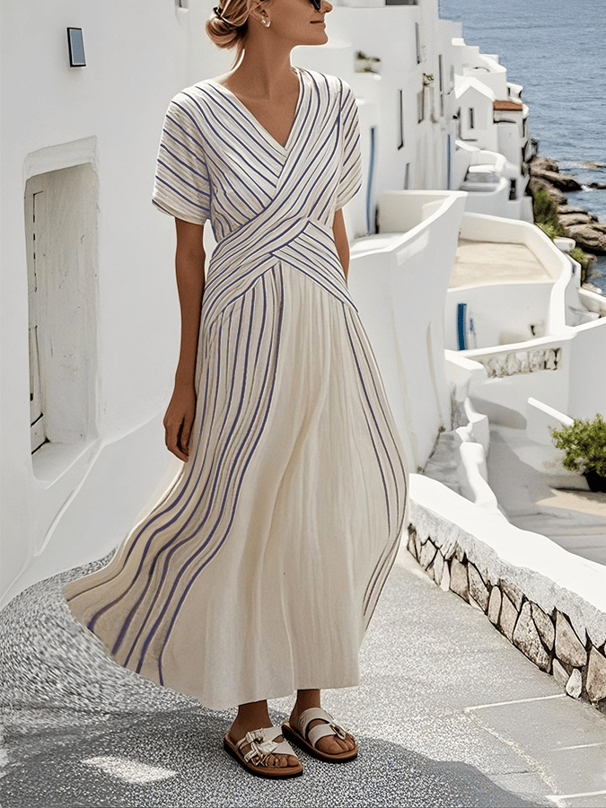 Nena - Vestido Midi a Rayas