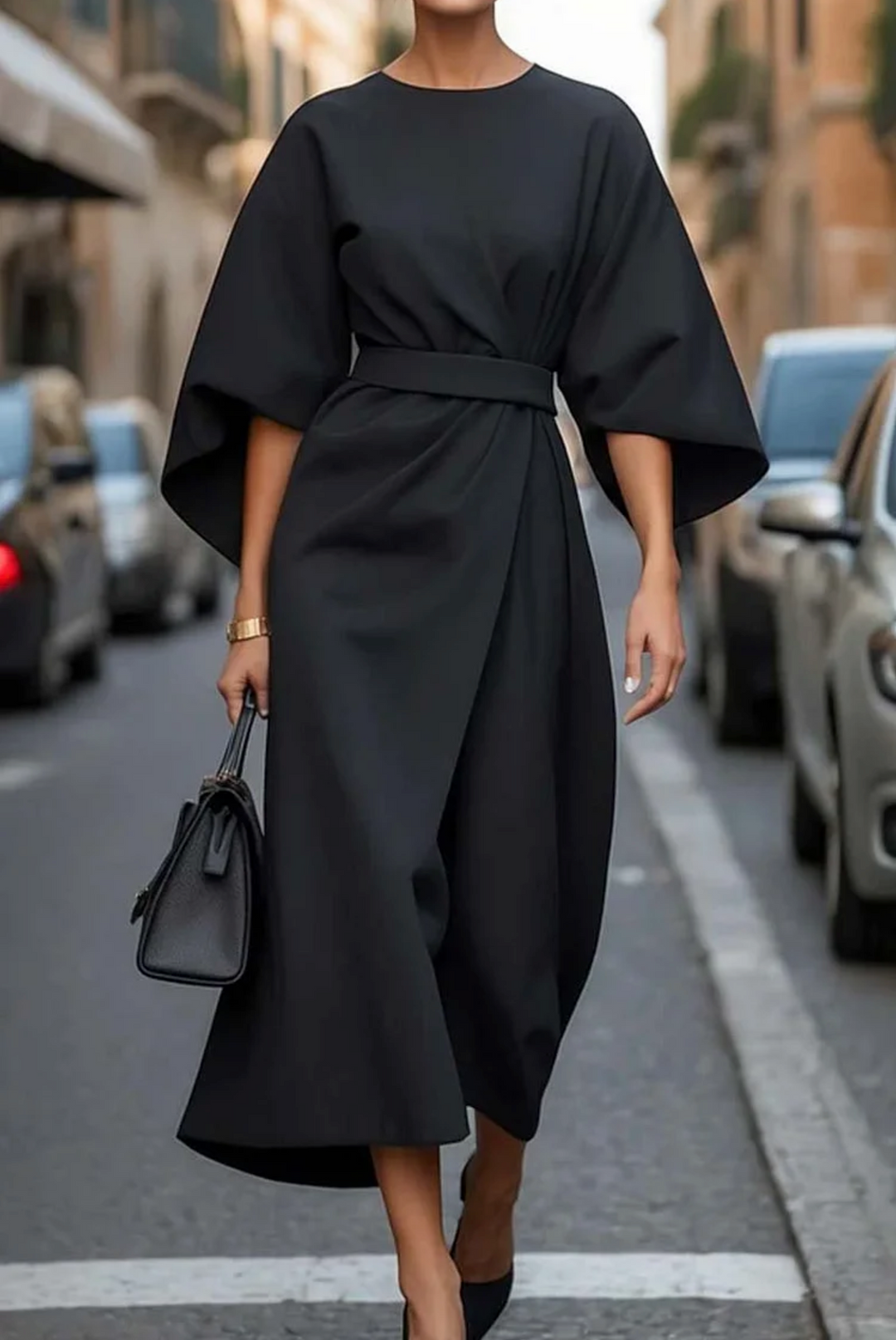 Piedad - Vestido Midi Mangas Murciélago