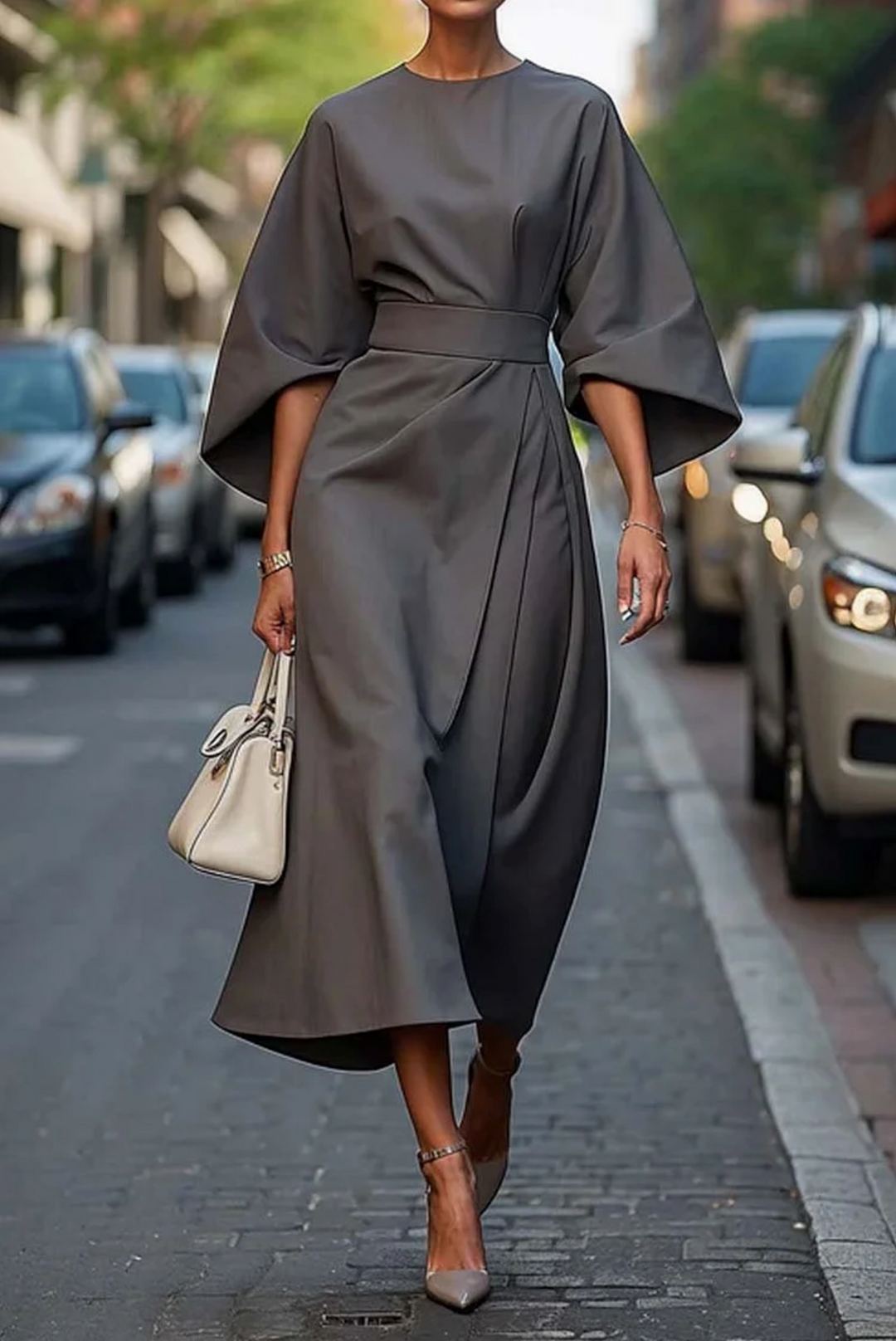 Piedad - Vestido Midi Mangas Murciélago