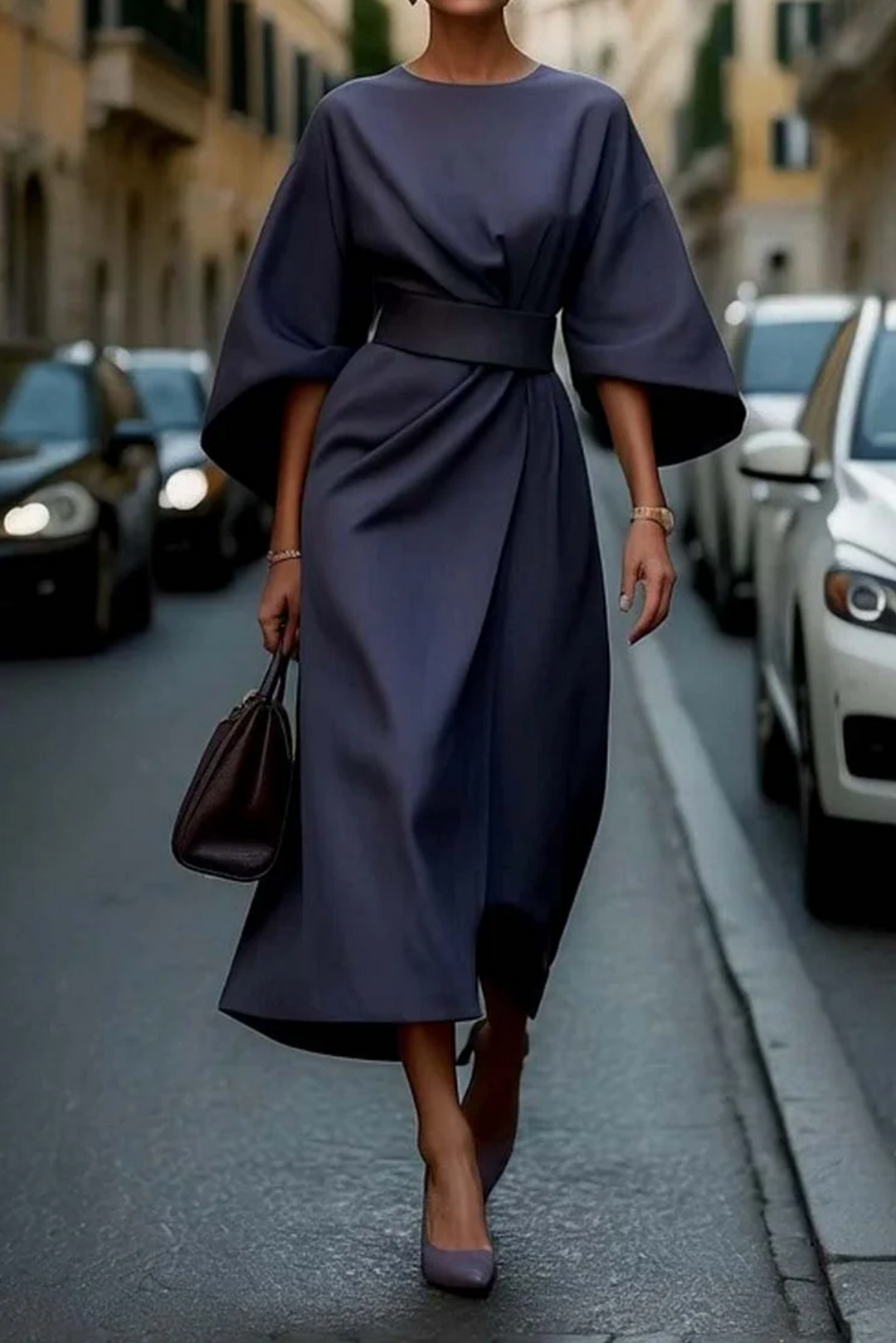 Piedad - Vestido Midi Mangas Murciélago