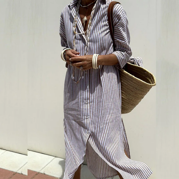 Graciela - Vestido Camisa Midi Ligero y Elegante