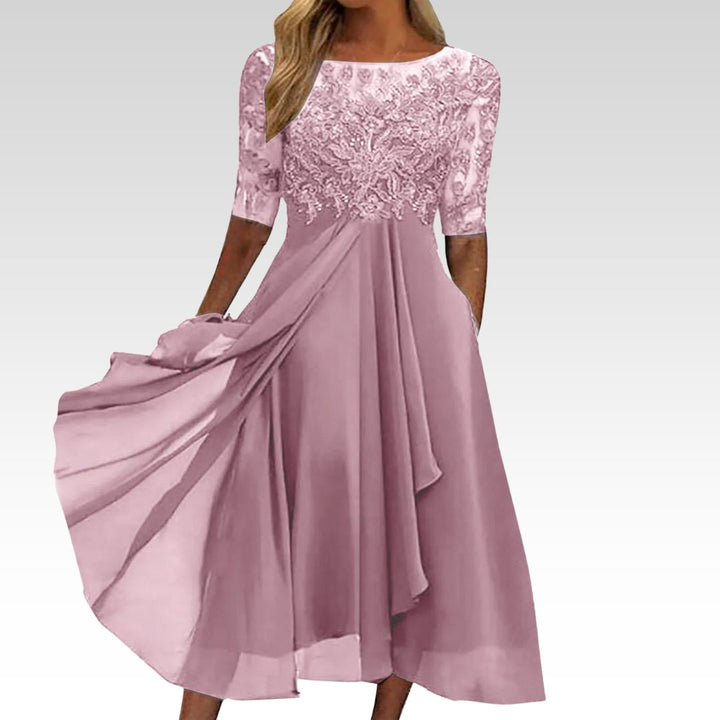 Irma - Vestido Midi con Encaje Elegantes