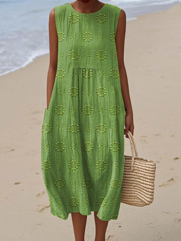 Cenobia - Vestido Motivos Florales en Relieve