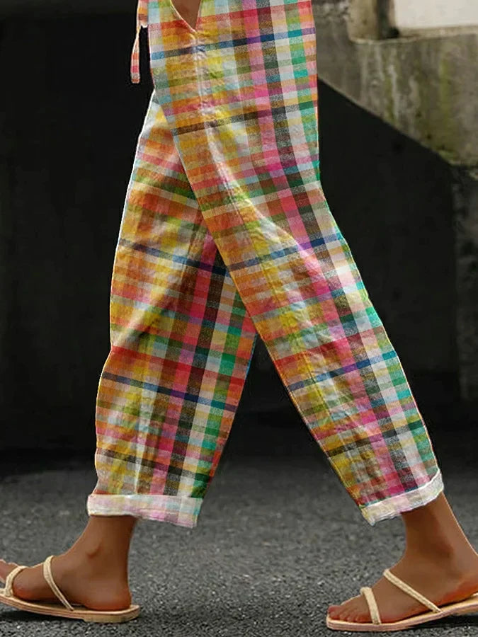 Micaela - Pantalón a Cuadros Cómodo