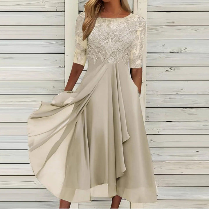 Irma - Vestido Midi con Encaje Elegantes