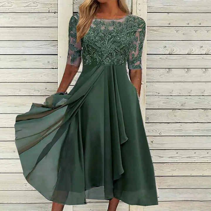 Irma - Vestido Midi con Encaje Elegantes