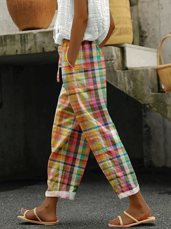 Micaela - Pantalón a Cuadros Cómodo