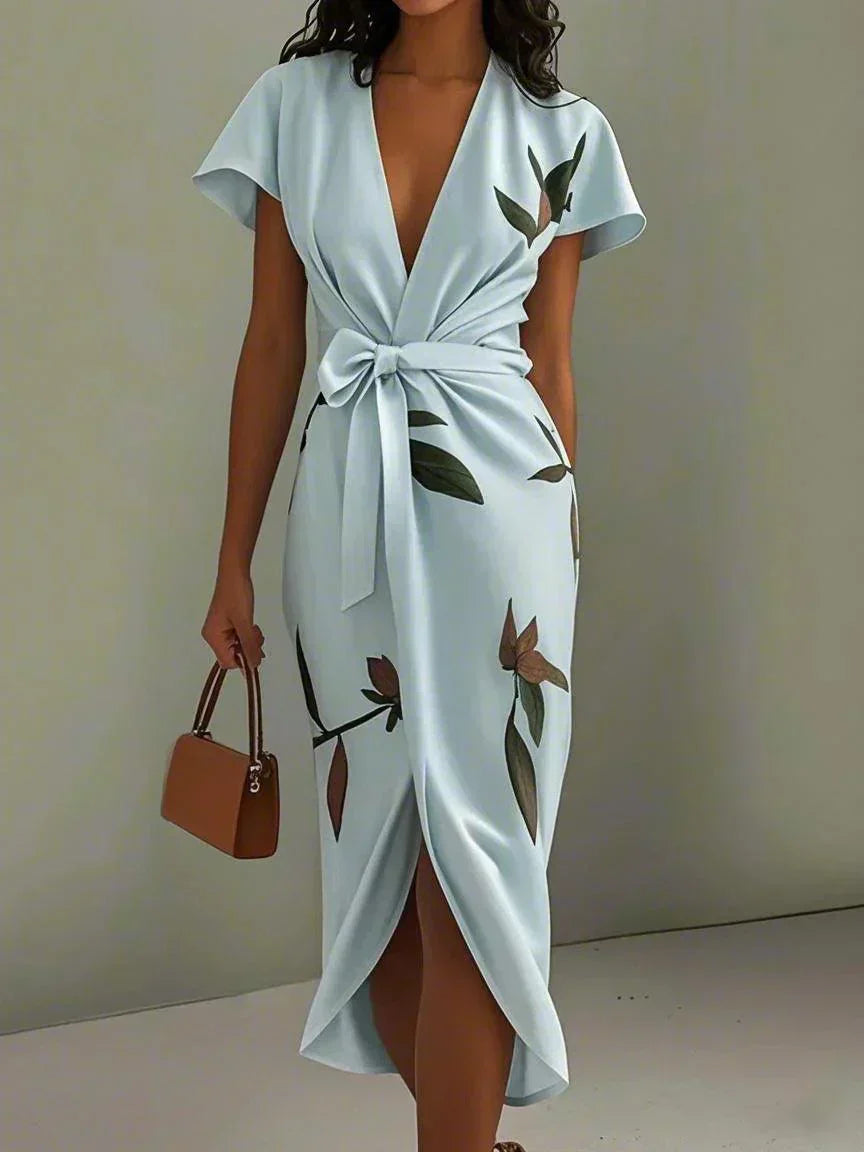Atala - Vestido Cruzado Estampado Hojas