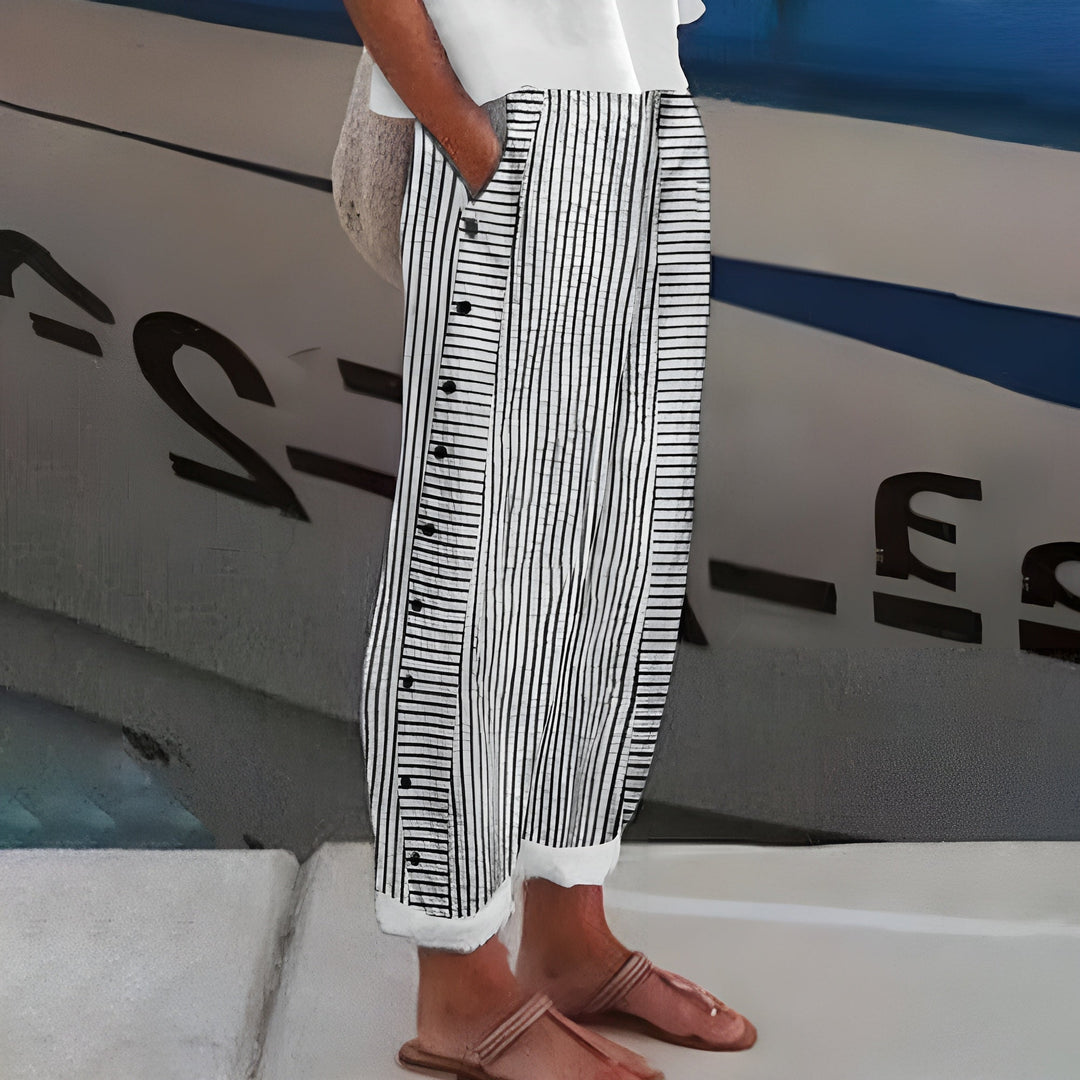 Rufina - Pantalón Rayas con Botones