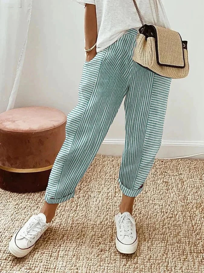 Nancy - Pantalón a Rayas con Puños