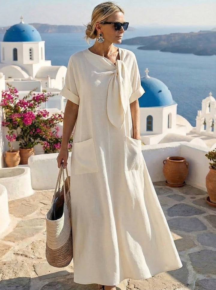 Gladys - Vestido Maxi Bolsillos Lazo