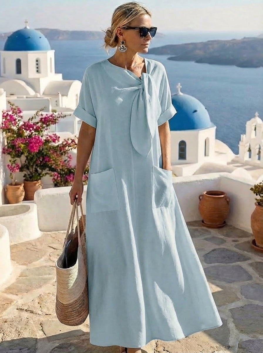 Gladys - Vestido Maxi Bolsillos Lazo