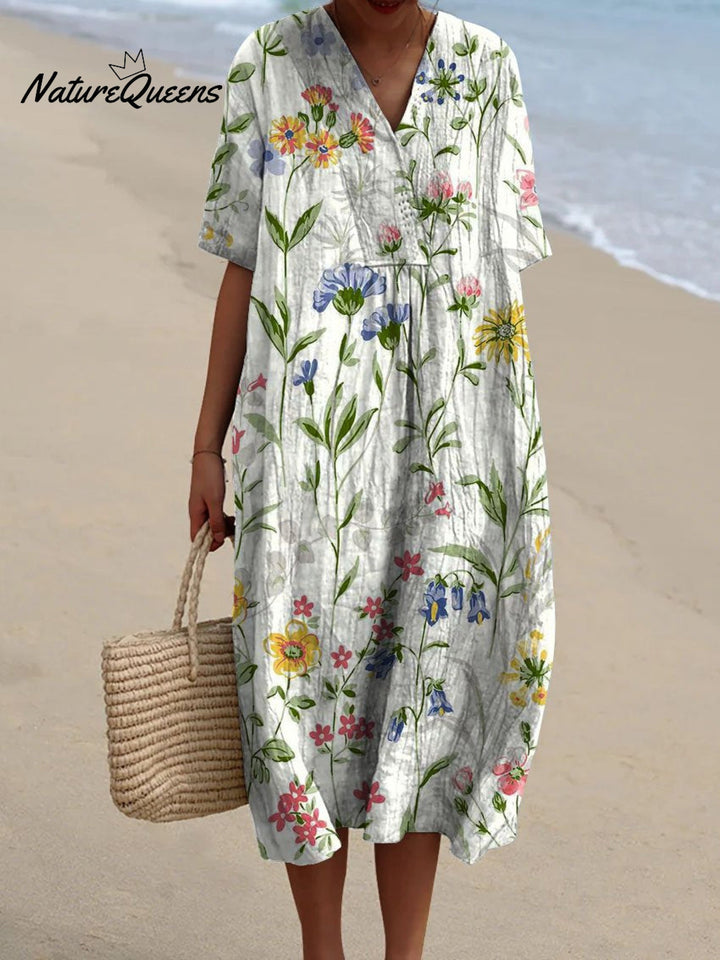 Alba - Vestido Flores Silvestres Blanco