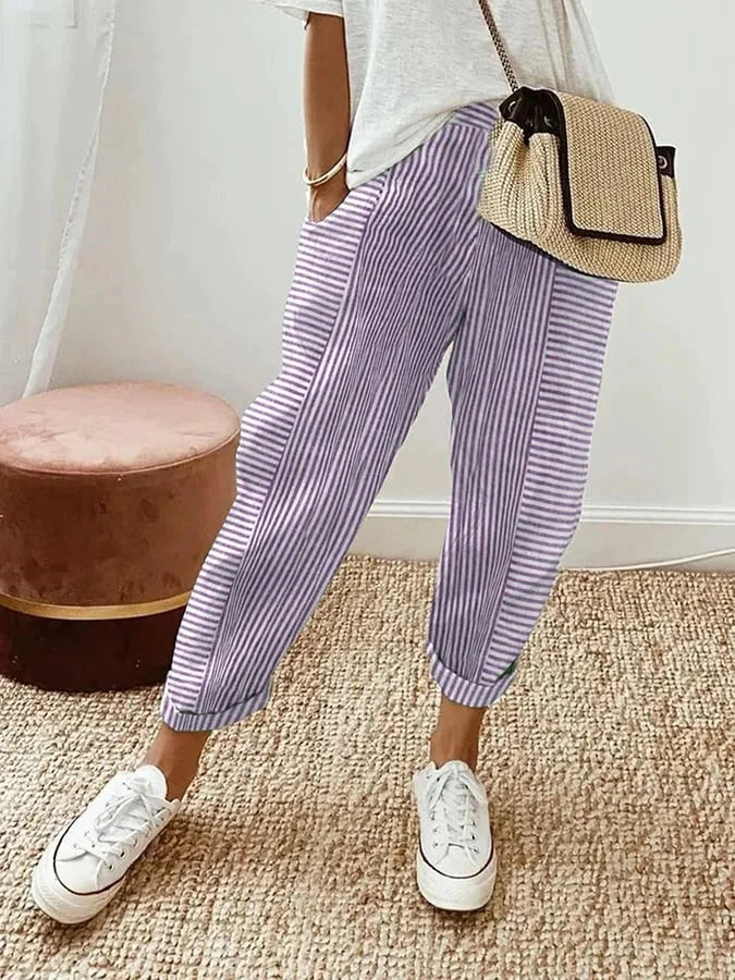 Nancy - Pantalón a Rayas con Puños